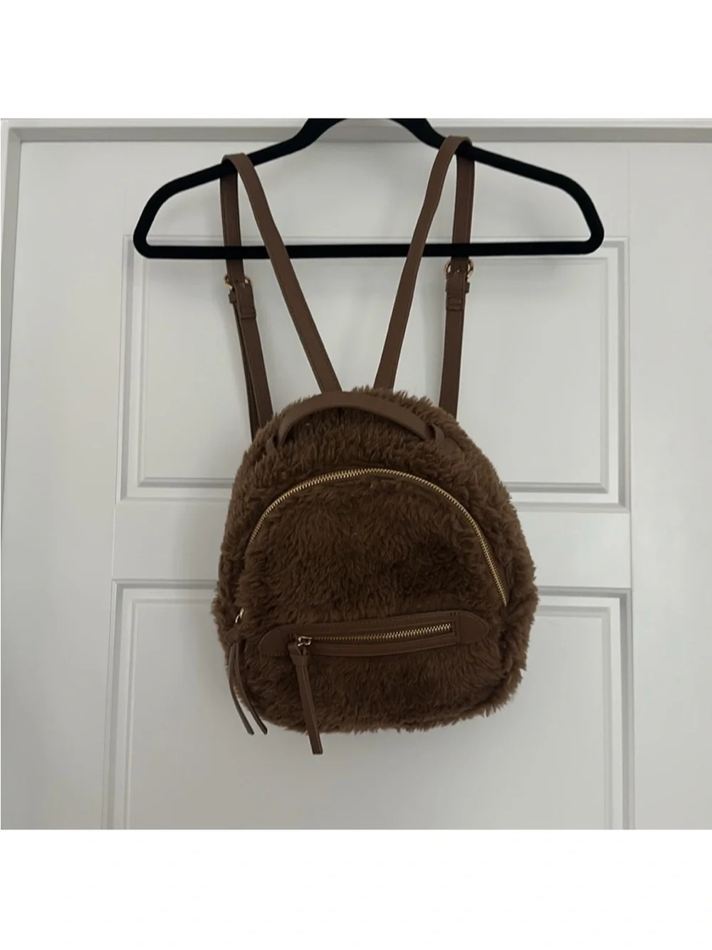 Express Sherpa Mini Backpack in Brown